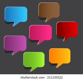 colorful modern speech bubble for website graphic and business. 