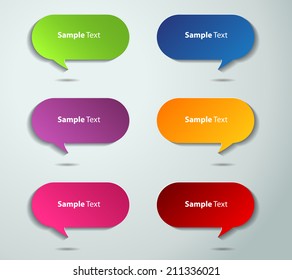 colorful modern speech bubble for website graphic and business. 