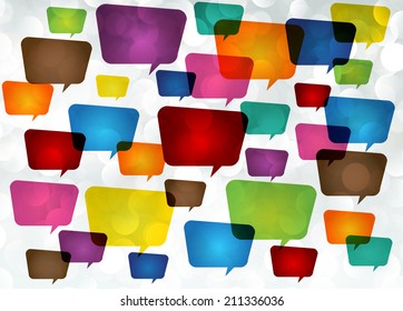 colorful modern speech bubble for website graphic and business. 
