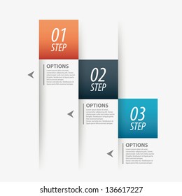 Colorful modern step origami style options banner line. Vector illustration.