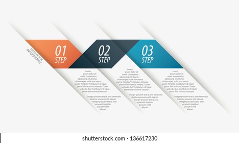 Colorful modern step origami style options banner line. Vector illustration.