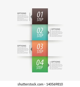 Colorful modern step origami style options banner line. Vector illustration.