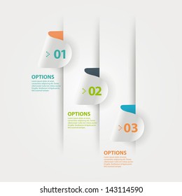 Colorful modern step origami style options banner line. Vector illustration.