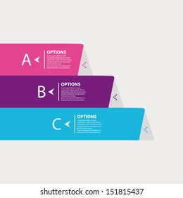 Colorful modern step origami style options banner line. Vector illustration.