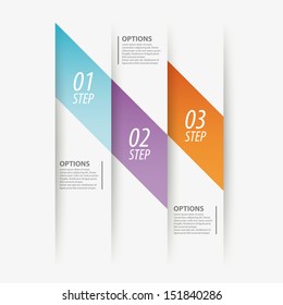 Colorful modern step origami style options banner line. Vector illustration.