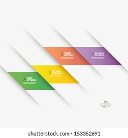 Colorful modern step origami style options banner line. Vector illustration.