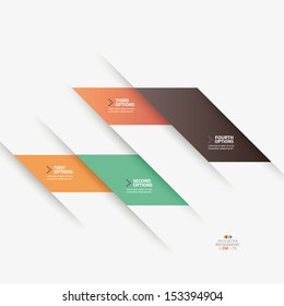 Colorful modern step origami style options banner line. Vector illustration.