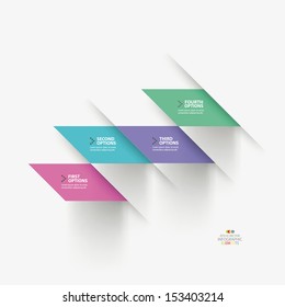 Colorful modern step origami style options banner paper cute line. Vector illustration.