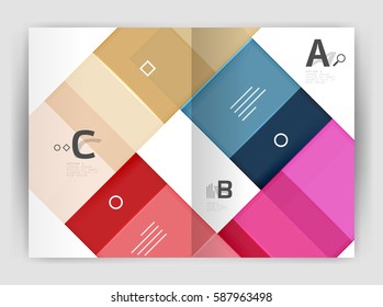 Colorful modern stripes business flyer. Vector design for print workflow layout, diagram, number options or web design