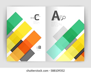 Colorful modern stripes business flyer. Vector design for print workflow layout, diagram, number options or web design