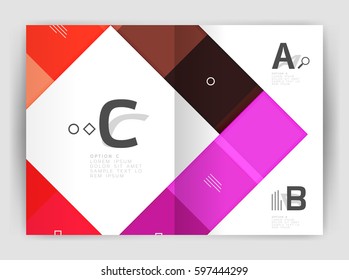 Colorful modern stripes business flyer. Vector design for print workflow layout, diagram, number options or web design