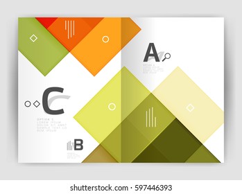 Colorful modern stripes business flyer. Vector design for print workflow layout, diagram, number options or web design