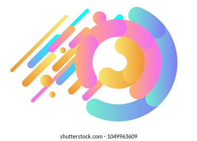 Colorful modern style abstract graphic background from various rounded shapes