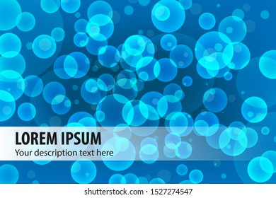 Colorful modern style abstract graphic background composition with bubbles. Vector digital graphic background message board for text or info frame design