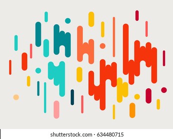 Colorful modern style abstract graphic with composition from various rounded shapes