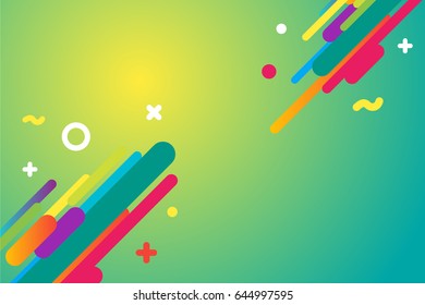 Colorful modern style abstract graphic with composition from various rounded shapes