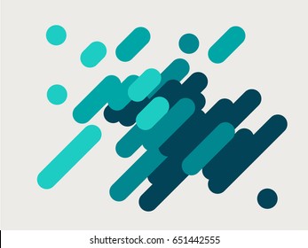 Colorful modern style abstract graphic with composition from various rounded shapes