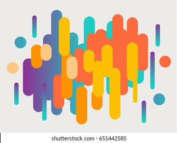 Colorful modern style abstract graphic with composition from various rounded shapes
