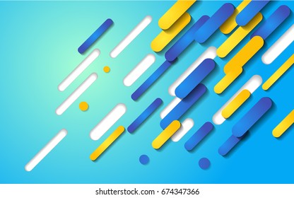Colorful modern style abstract graphic with composition from various rounded shapes