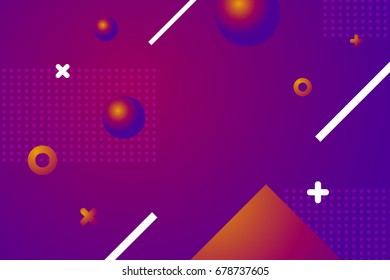 Colorful modern style abstract graphic with composition from various shapes