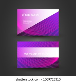 Colorful Modern Style Business Card Template, Back and Front Side, Vector Design
