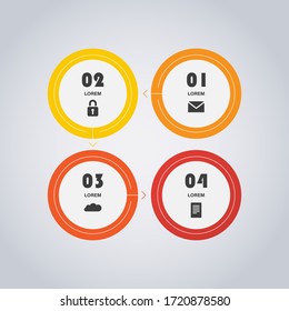 Colorful Modern Style Infographics Design - Set of Minimalist Numbered Geometric Shapes, Circular Labels
