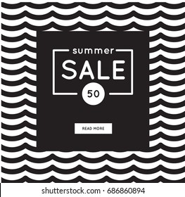 Colorful modern summer poster. Creative illustration with text summer