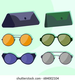  Colorful and modern Sunglasses and cases 