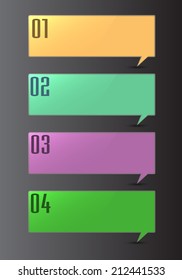 colorful modern text box speech bubble template for website and graphic, numbers, icon. 