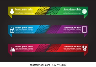 colorful modern text box template for website computer graphic technology and internet, banner, numbers.