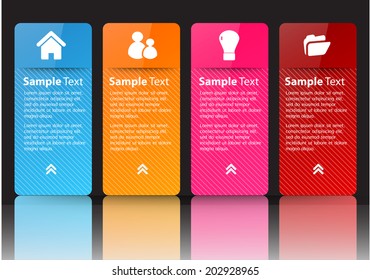 colorful modern text box template for website, labels, icon.