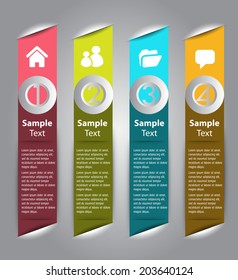 colorful modern text box template for website and graphic, icon. numbers.