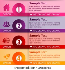 colorful modern text box template for website and graphic, numbers, icon. 