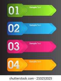 colorful modern text box template for website graphic and business, numbers, icon. 