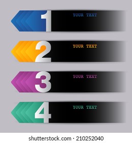 colorful modern text box template for website graphic and business, numbers, icon. 
