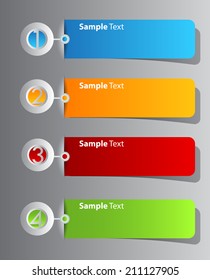 colorful modern text box template for website graphic and business, numbers, icon. 