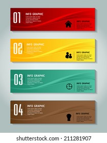colorful modern text box template for website graphic and business, numbers, icon. 
