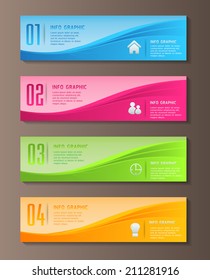 colorful modern text box template for website graphic and business, numbers, icon. 