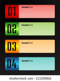 colorful modern text box template for website graphic and business, numbers, icon. 