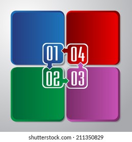 colorful modern text box template for website graphic and business, numbers, icon. 