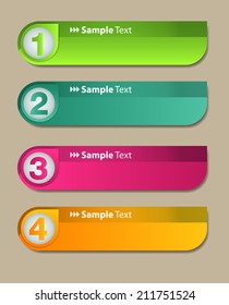 colorful modern text box template for website and graphic, numbers, icon. 