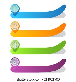 colorful modern text box template for website and graphic, numbers, icon. label.