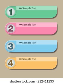 colorful modern text box template for website and graphic, numbers, icon. 