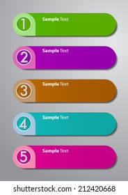 colorful modern text box template for website and graphic, numbers, icon. 