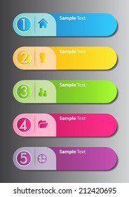 colorful modern text box template for website and graphic, numbers, icon. 