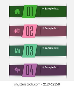 colorful modern text box template for website and graphic, numbers, icon. 