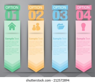 colorful modern text box template for website and graphic, numbers, icon. 