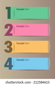 colorful modern text box template for website and graphic, numbers, icon. 