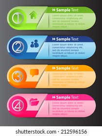 colorful modern text box template for website and graphic, numbers, icon. 