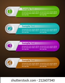 colorful modern text box template for website and graphic, numbers, icon. 